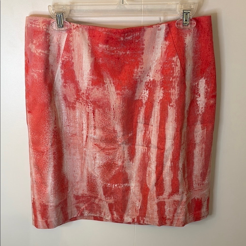 Tahari Pink and White Knee-Length Pencil Skirt